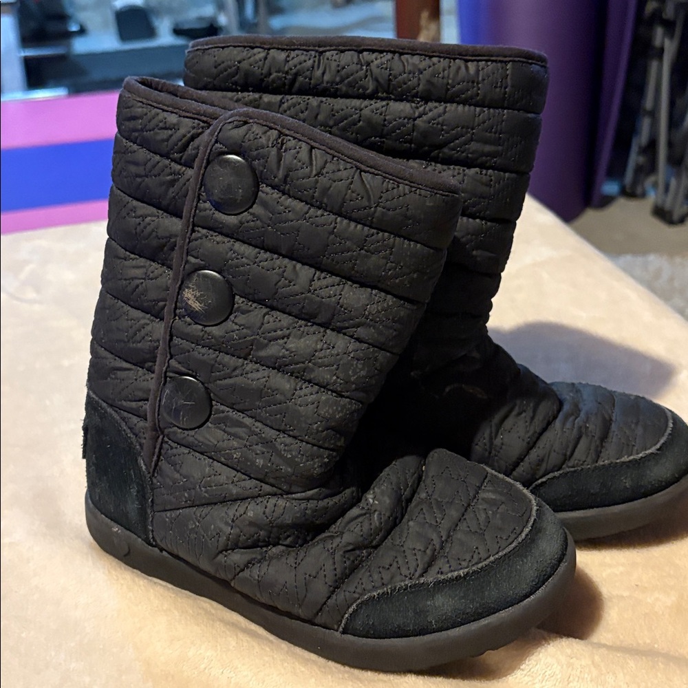 UGG Kids Black Quilted Boots